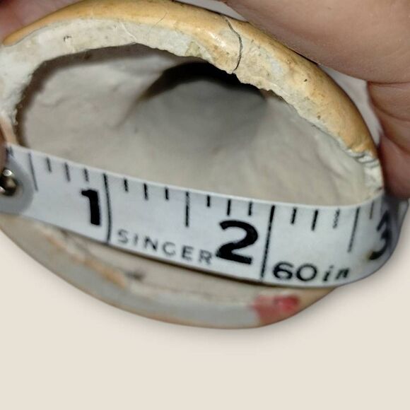 Vtg K.G. 1925 Chalkware Half Dolls-Flapper Art Deco Style Painted Wigged Germany - Picture 9 of 10